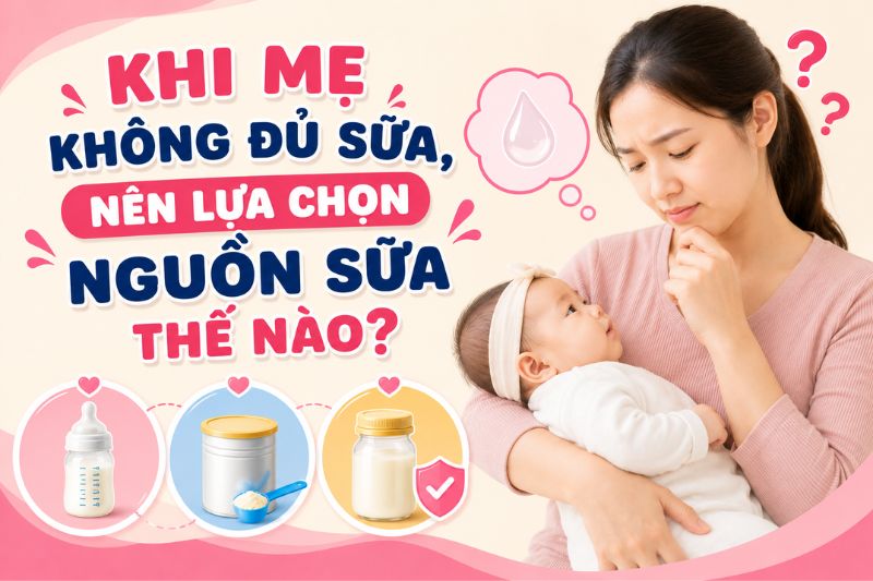 khi không đủ sữa mẹ nên chọn loại sữa nào