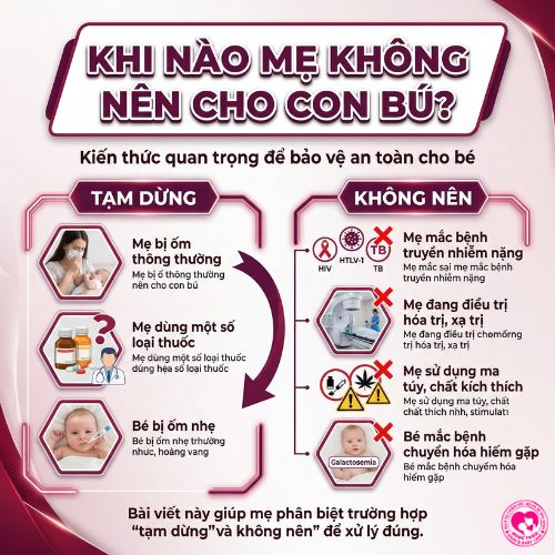 Khi nào mẹ không nên cho con bú? 12 trường hợp cần tạm dừng ngay