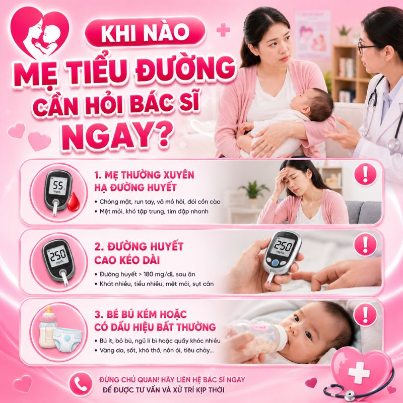 mẹ tiểu đường khi nào cần đi khám bác sĩ