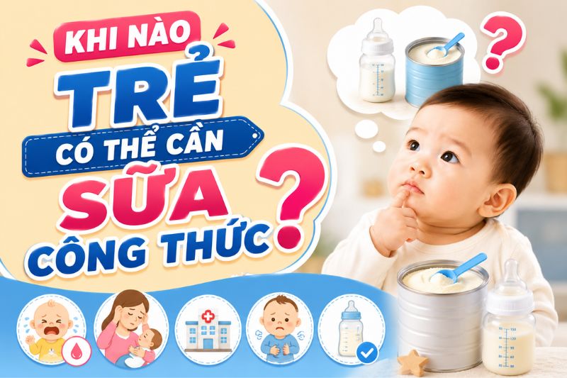 khi nào trẻ có thể dùng sữa công thức