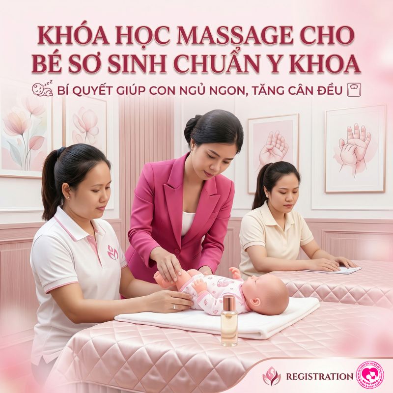 khóa học massage cho bé sơ sinh tại ngọc thảo mom baby care