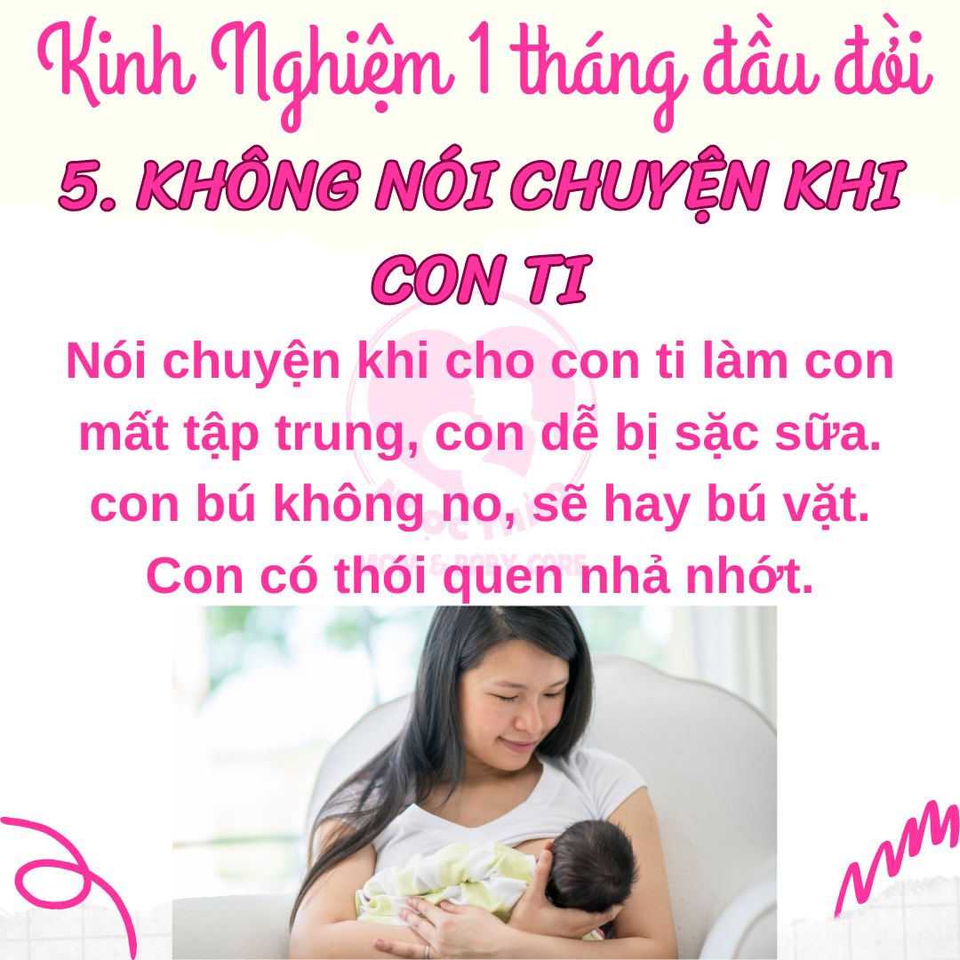 không nói chuyện khi cho bé ti mẹ hoạc ti bình