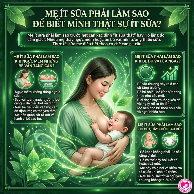 Làm sao để biết mẹ ít sữa
