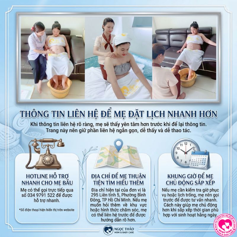 liên hệ đặt lịch chăm sóc mẹ bầu tại tphcm