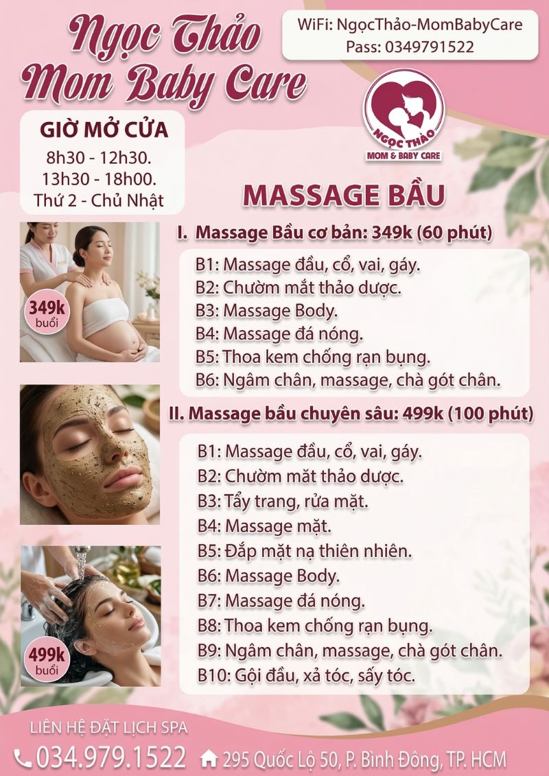 Liệu trình massage cho mẹ bầu tại spa tphcm