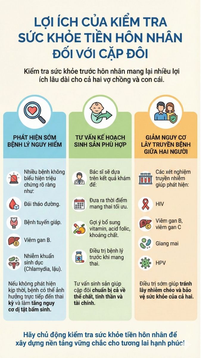 lợi ích của kiểm tra sức khỏe tiền hôn nhân