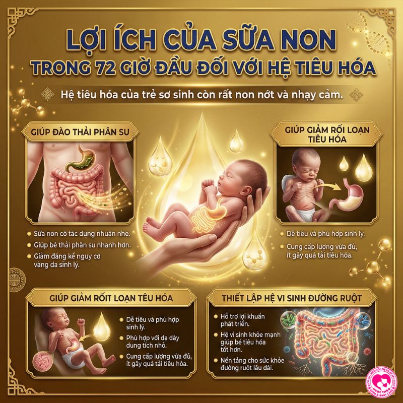 Lợi ích của sữa non đối với hệ tiêu hóa