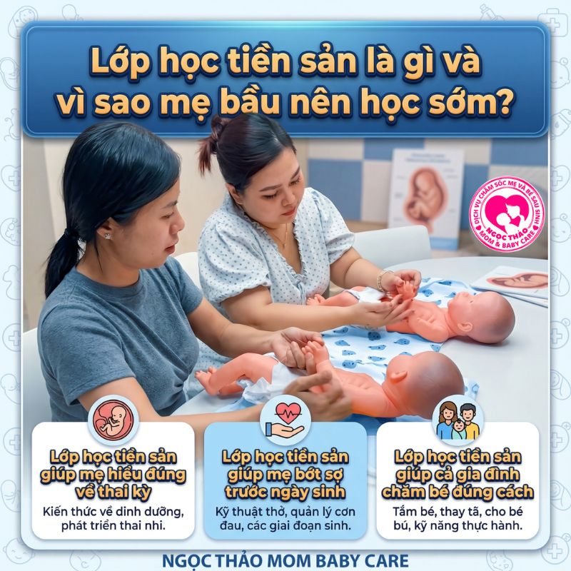 Lớp học tiền sản cầm tay chỉ việc 1 kèm 1 tại nhà mẹ bầu
