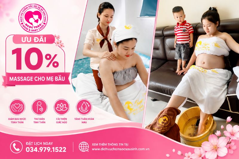 Ưu đãi lên đến 10 phần trăm discount massage cho mẹ bầu
