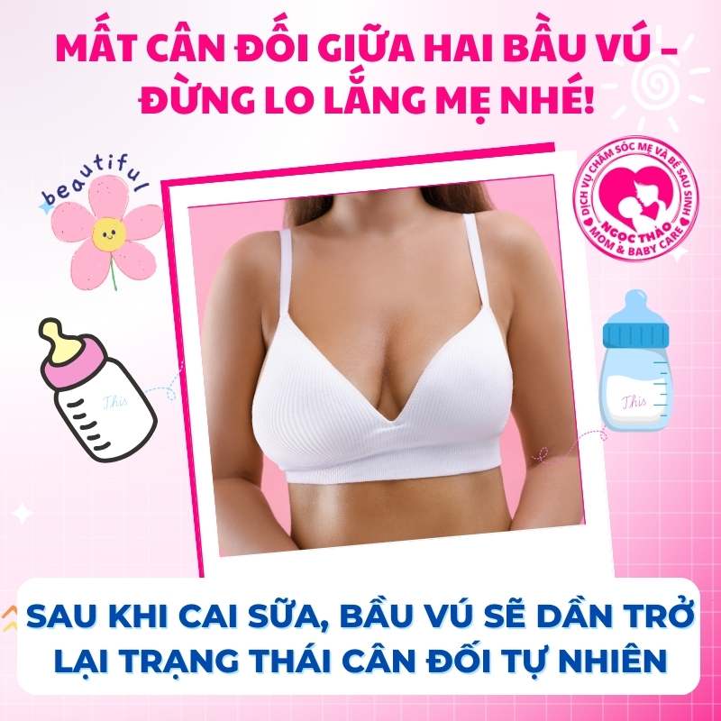 mất cân đối 2 bên ngục khi cho con bú