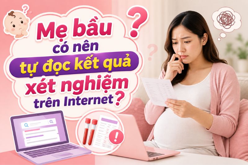 mẹ bầu có cần học kết quả xét nghiệm trên internet không