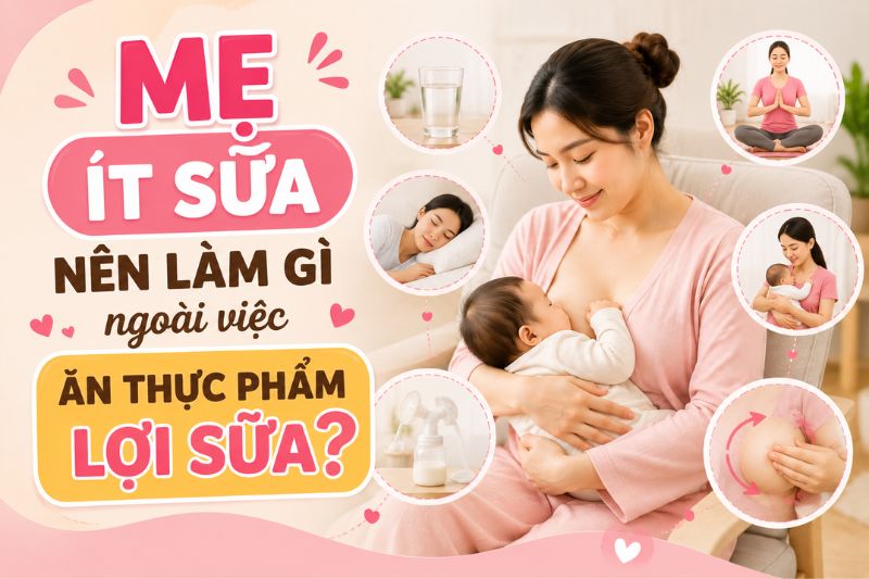 mẹ ít sữa nên làm gì ngoài việc ăn thực phẩm lợi sữa