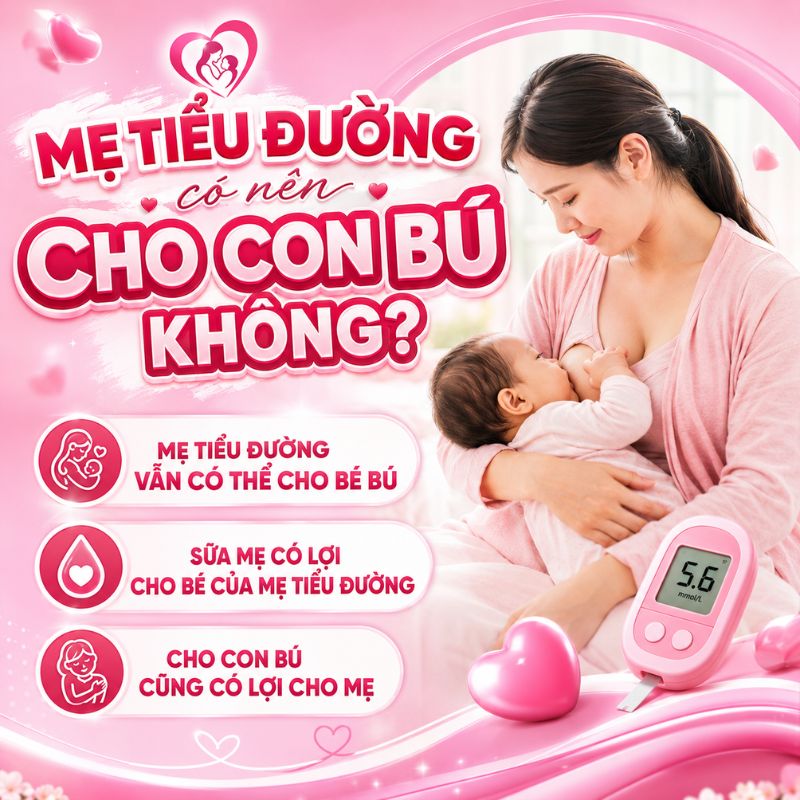 mẹ tiểu đường có nên cho con bú không