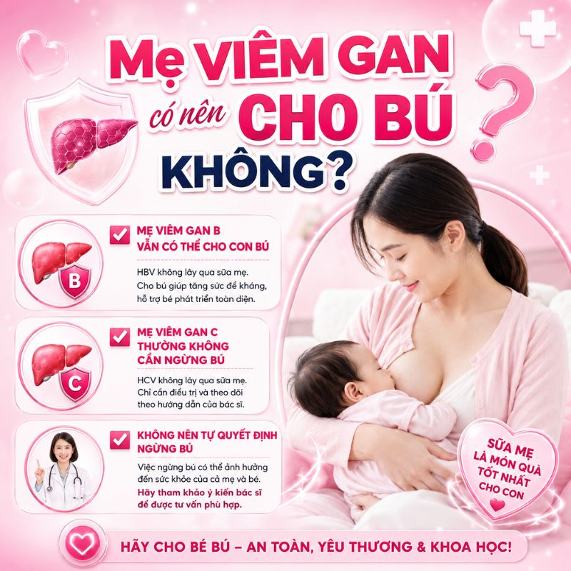mẹ bị viêm gan B có nên cho con bú không