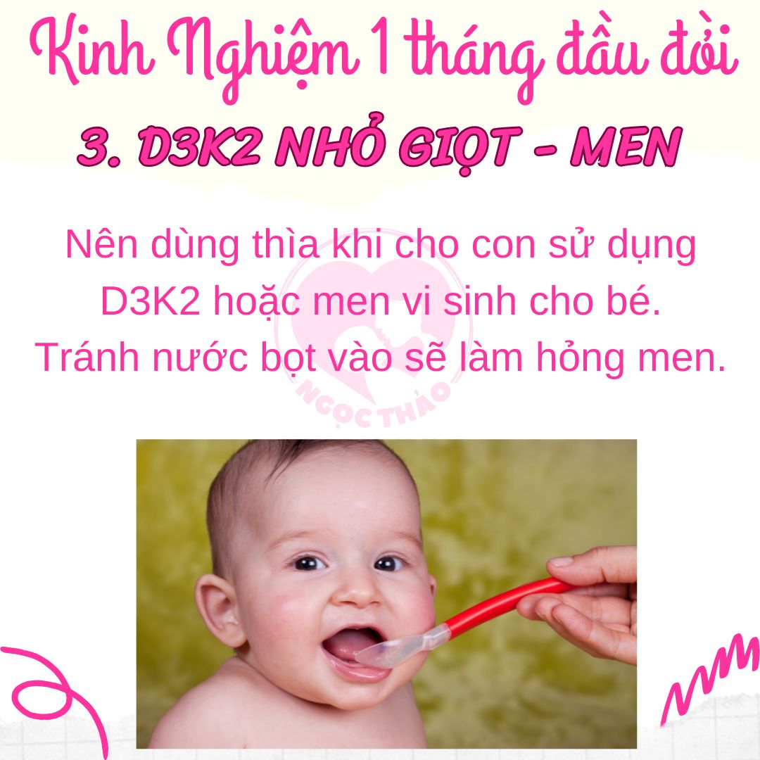 Cho bé uống men vi sinh d3k2 giúp bé phát triển khỏe mạnh