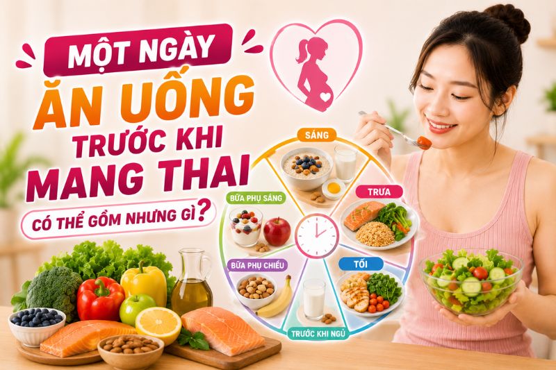 một ngày ăn uống trước khi mang thai