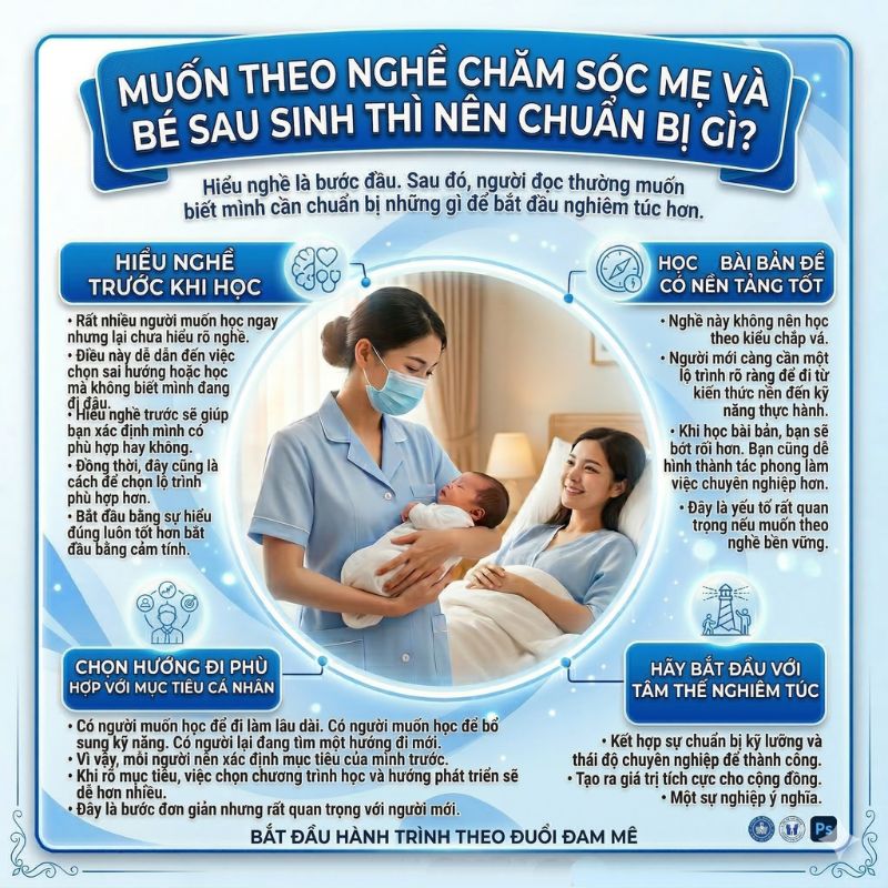 muốn theo nghề chăm sóc mẹ và bé sau sinh cần chuẩn bị gì