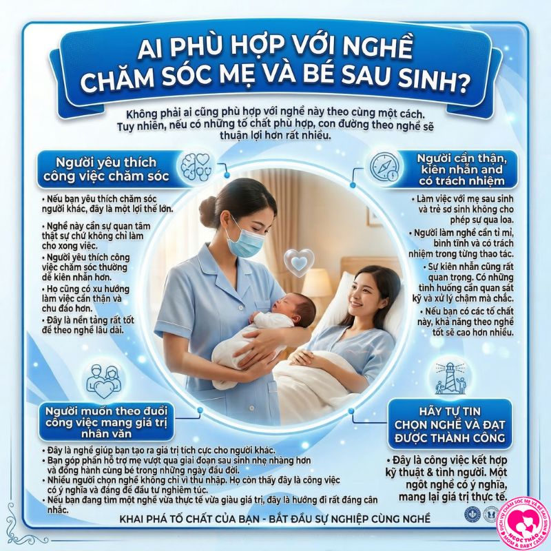nghề chăm sóc mẹ và bé sau sinh phù hợp với ai