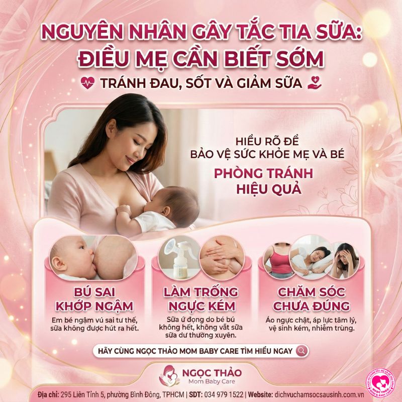 Nguyên nhân gây tắc tia sữa