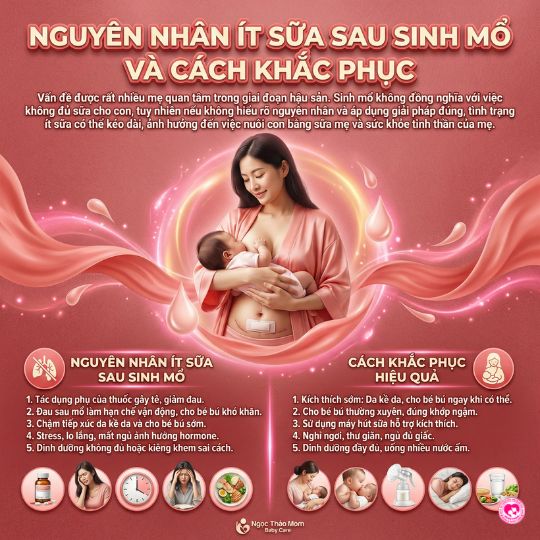 Nguyên nhân ít sữa sau sinh mổ mẹ cần biết sớm