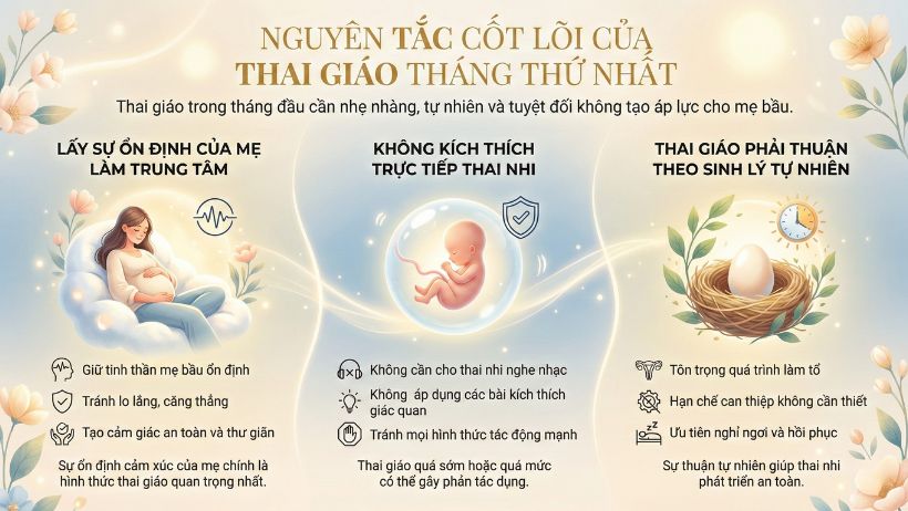 nguyên tắc cốt lõi của thai giáo tháng thứ nhất