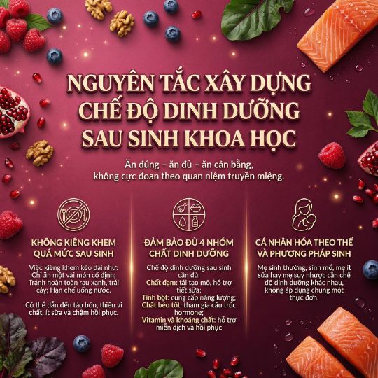 nguyên tắc xây dựng chế độ dinh dưỡng sau sinh khoa học