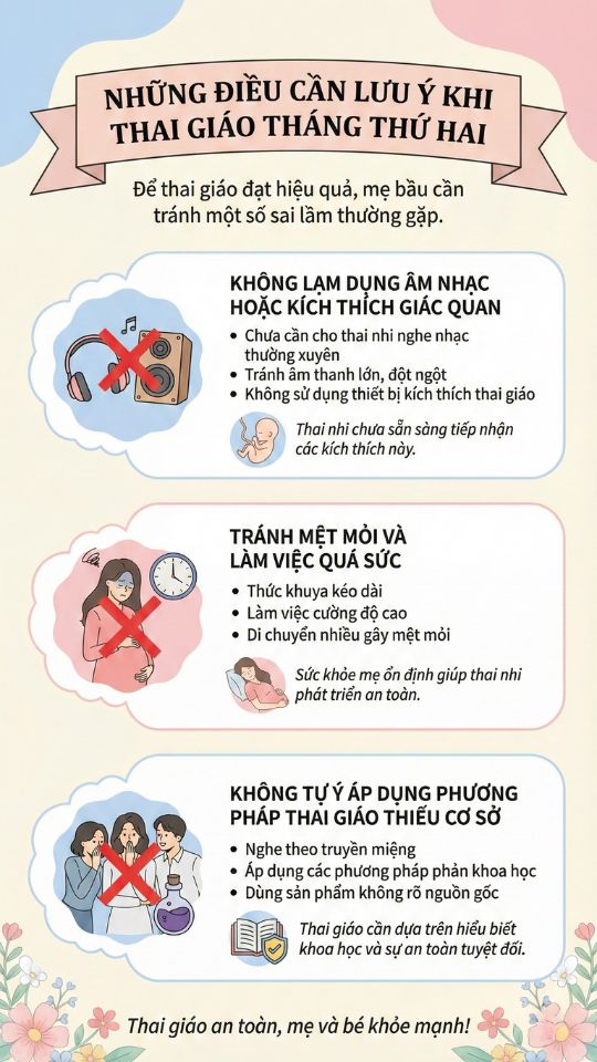 những điều cần lưu ý khi thai giáo tháng thú hai