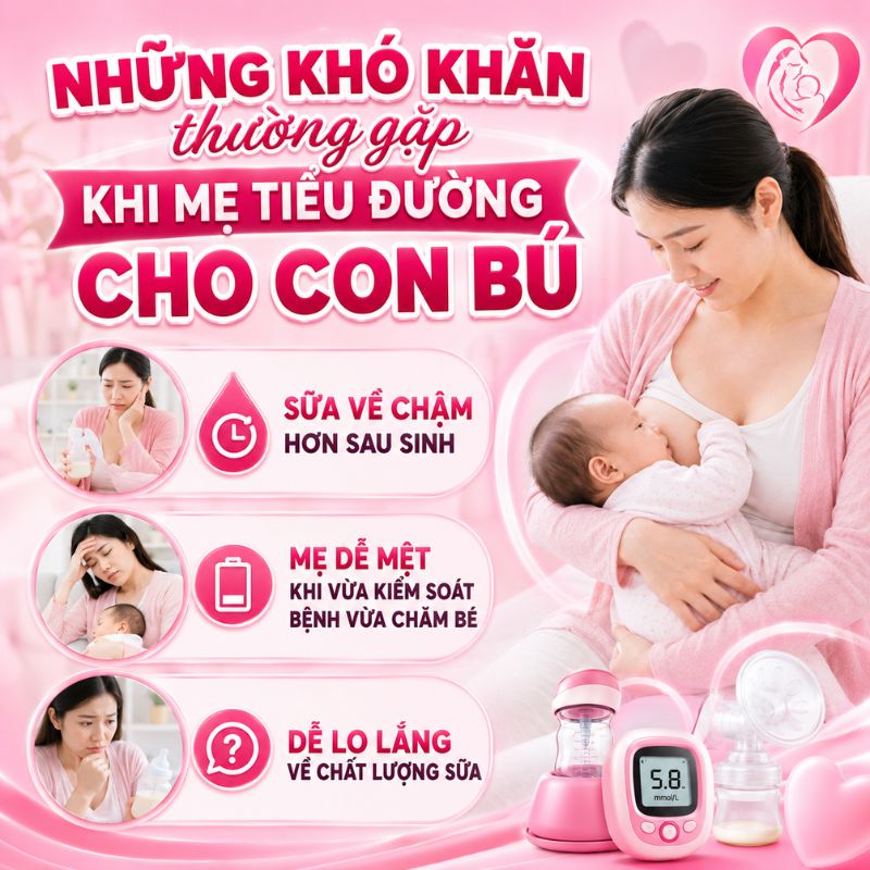 những khó khăn thường gặp khi mẹ cho con bú