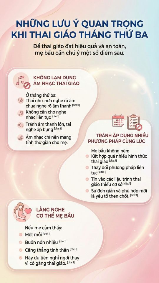 những lưu ý quan trọng khi thai giáo tháng thứ ba