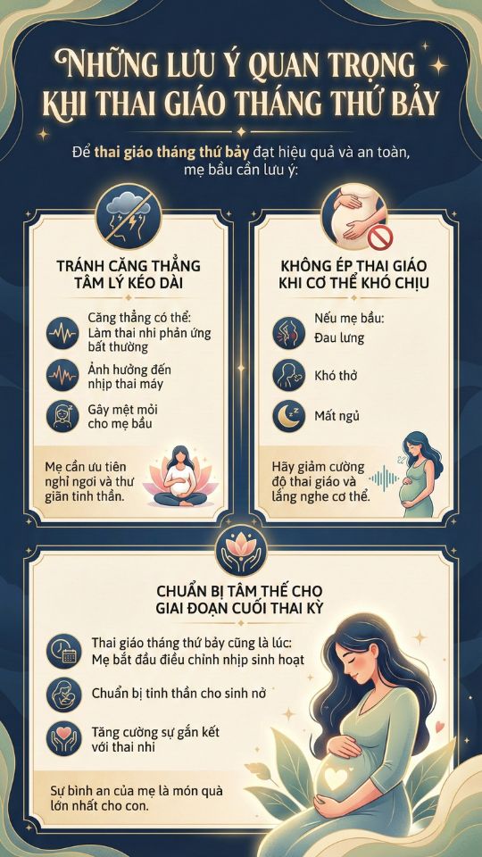 những lưu ý khi thai giáo tháng thứ bảy