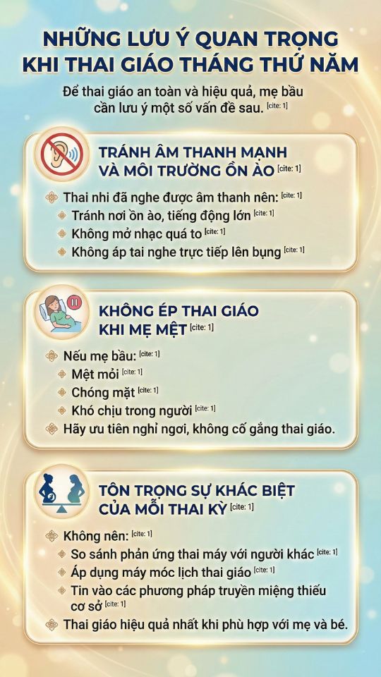 những lưu ý khi thai giáo tháng thứ năm