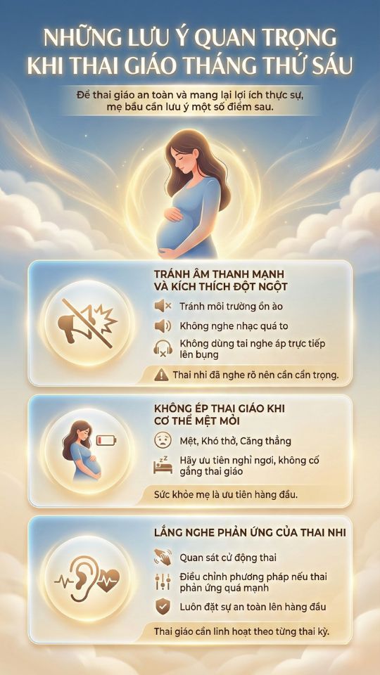 những lưu ý quan trọng khi thai giáo tháng thứ sáu