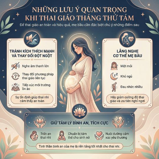 những lưu ý khi thai giáo tháng thứ tám