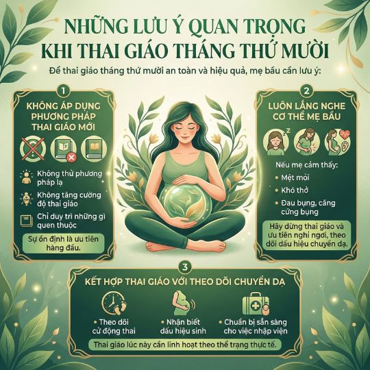 những lưu ý quan trọng khi thai giáo tháng thứ mười