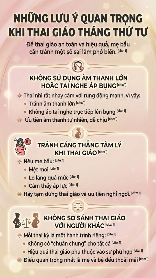 những lưu ý quan trọng khi thai giáo tháng thứ tư