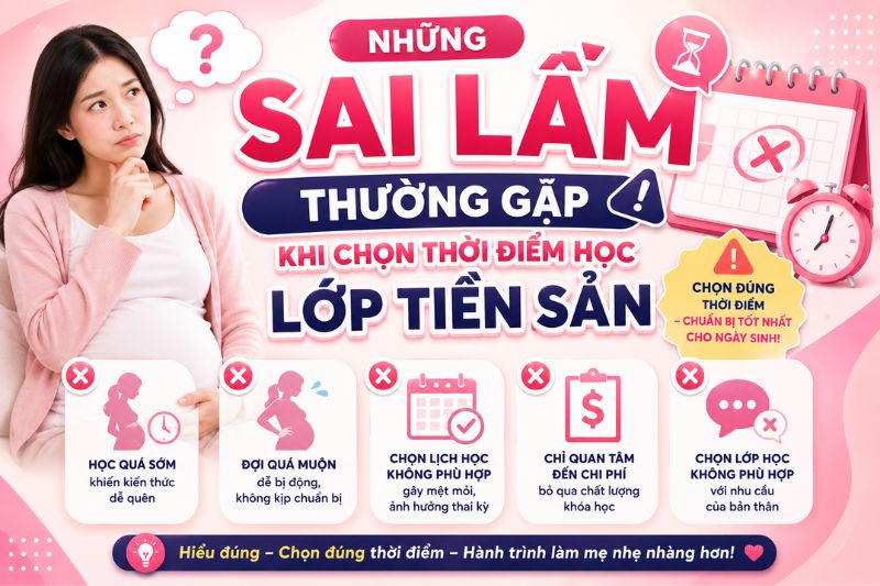 những sai lầm thường gặp khi chọn thời điểm học lớp tiền sản