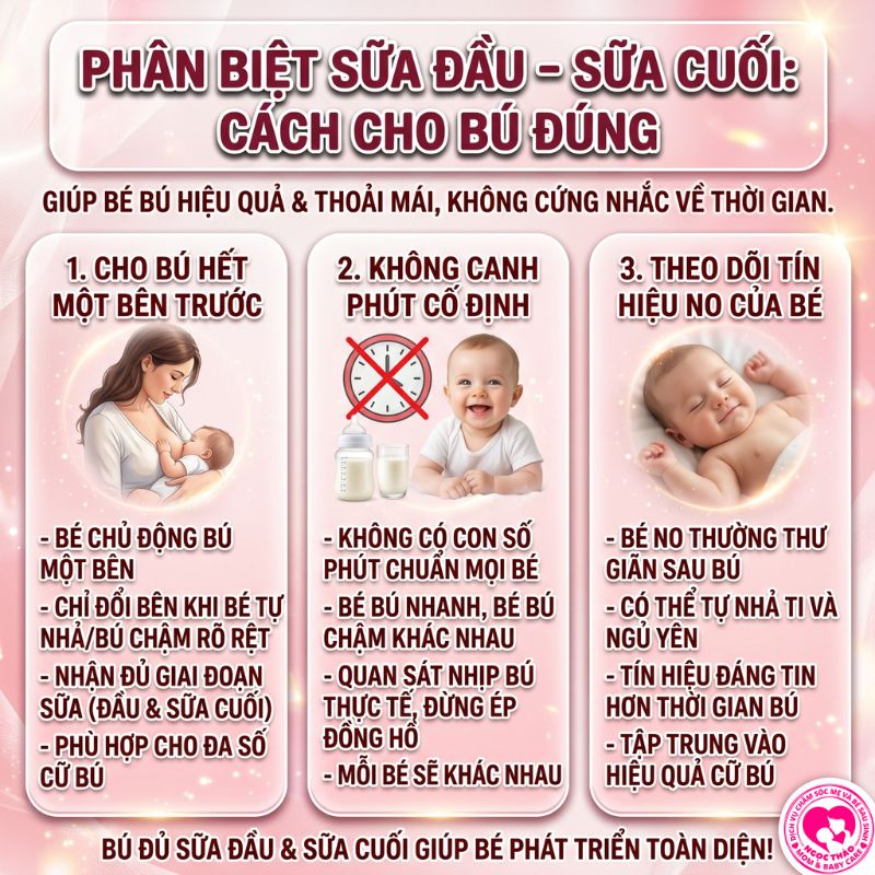 phân biệt sữa đầu và sữa cuối cách cho bé bú đúng