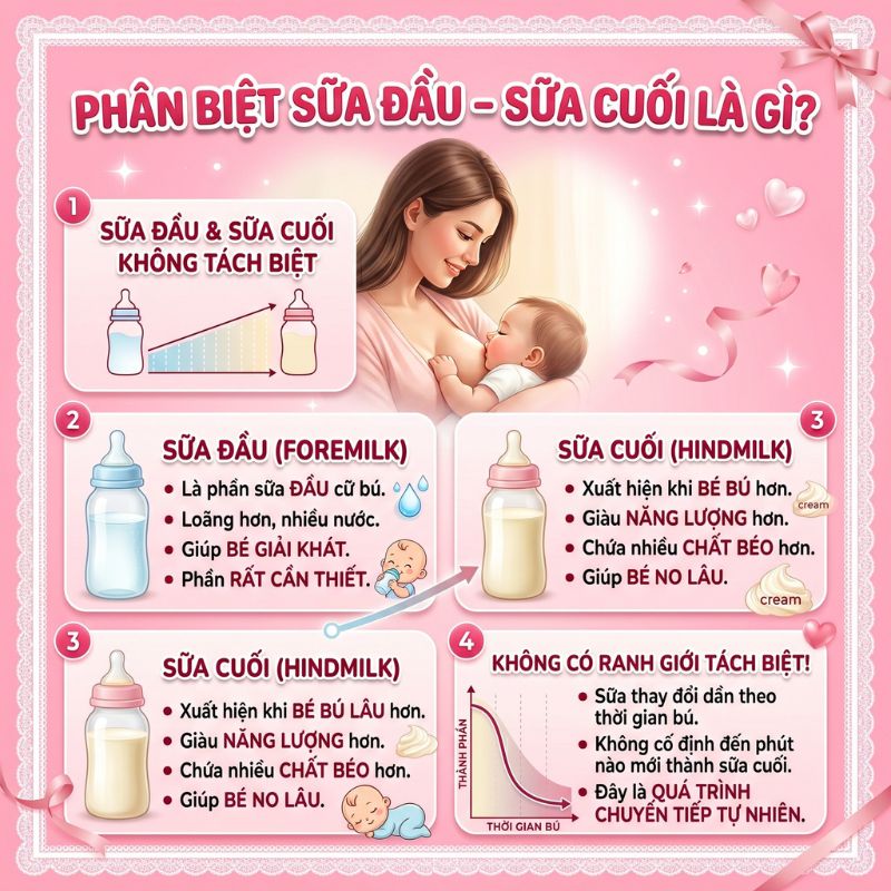 phân biệt sữa đầu và sữa cuối