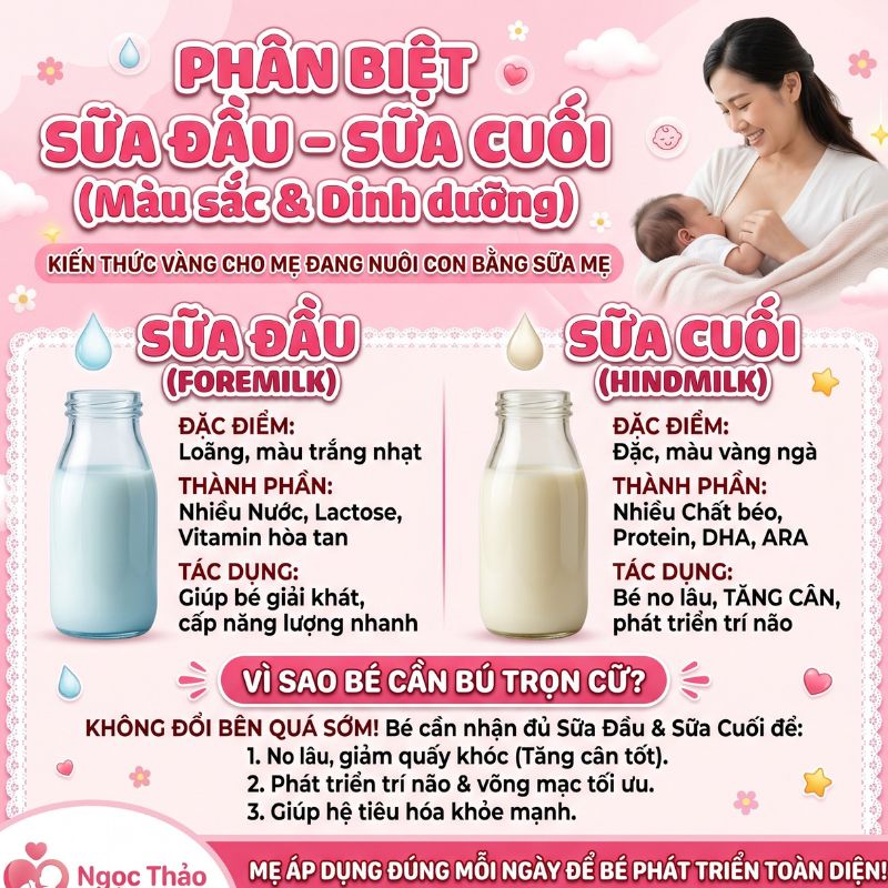 phân biệt sữa đầu và sữa cuối