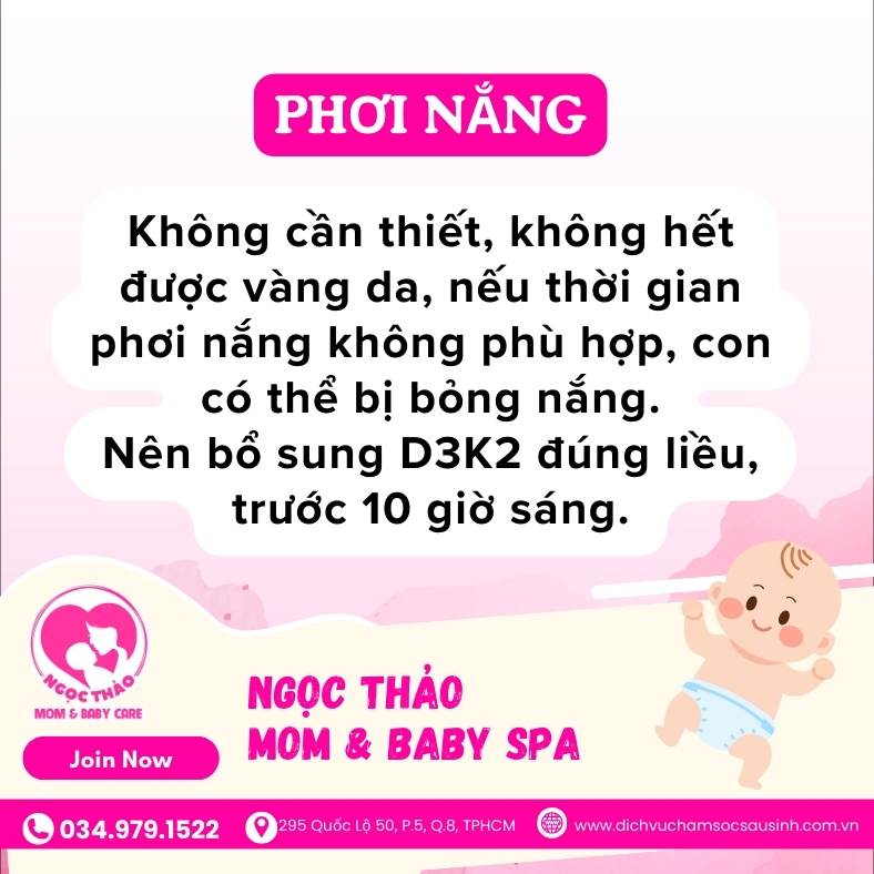 Phơi nắng cho bé sơ sinh