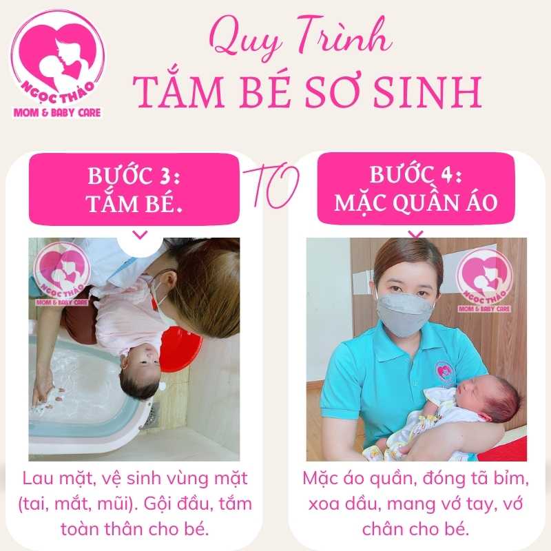 Quy trình ba và bốn dịch vụ tắm bé tại nhà huyện hóc môn