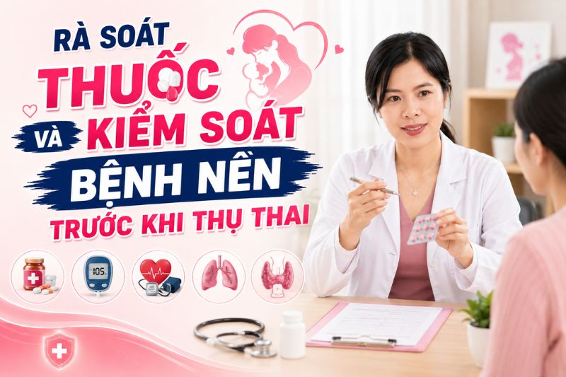 rà soát thuốc và kiểm soát bệnh nền trước khi mang thai