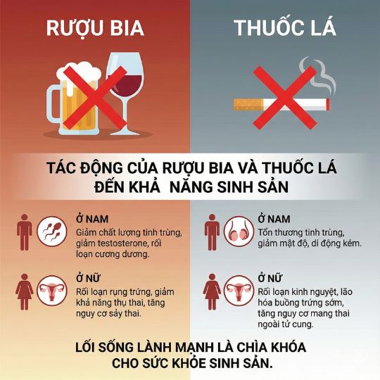 ảnh hưởng của rượu bia thuốc lá đến sức khỏe sinh sản