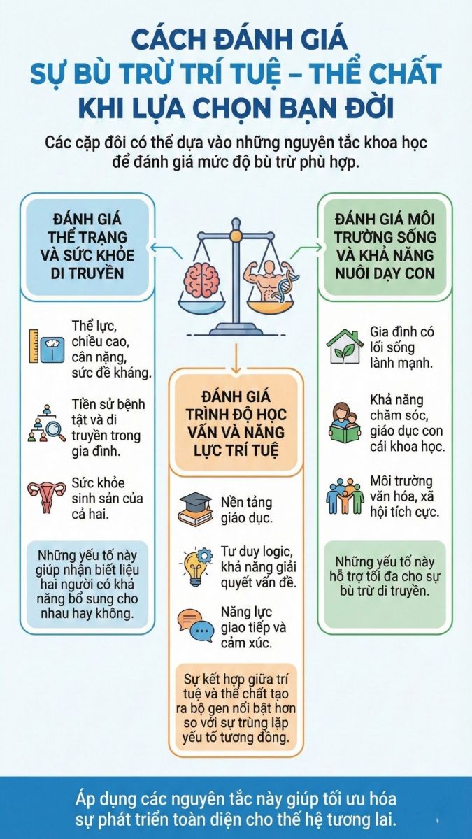cách đánh giá sự bù trừ trí tuệ và thể chất trong lựa trọn bạn đời