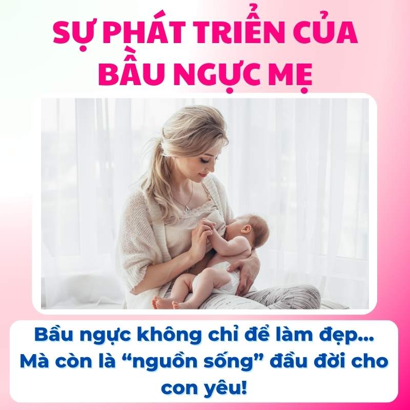 bầu ngực không chỉ để làm đẹp, mà còn là nguồn sống đầu đời cho bé yêu