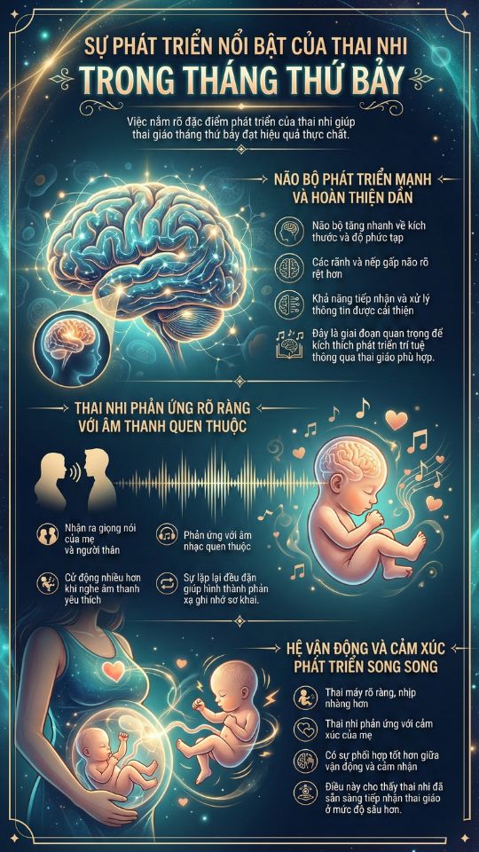 sự phát triển của thai nhi tháng thứ bảy