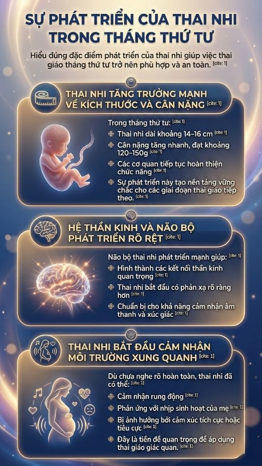 sự phát triển của thai nhi tháng thứ tứ