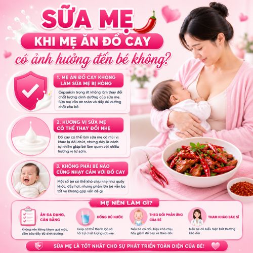 Sữa mẹ khi mẹ ăn đồ cay