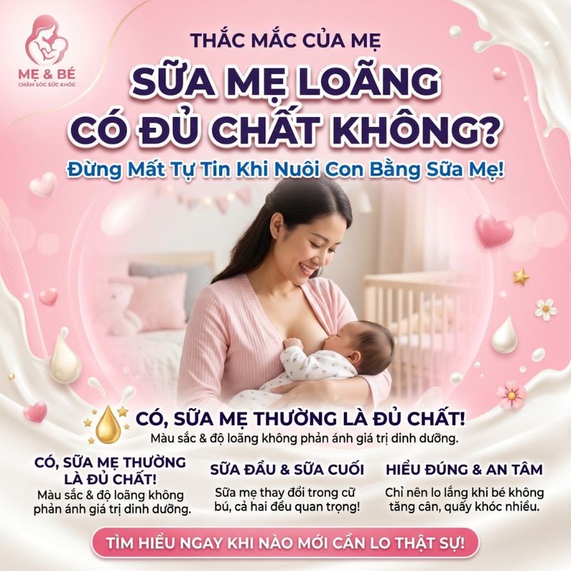 sữa mẹ loãng có đủ chất không
