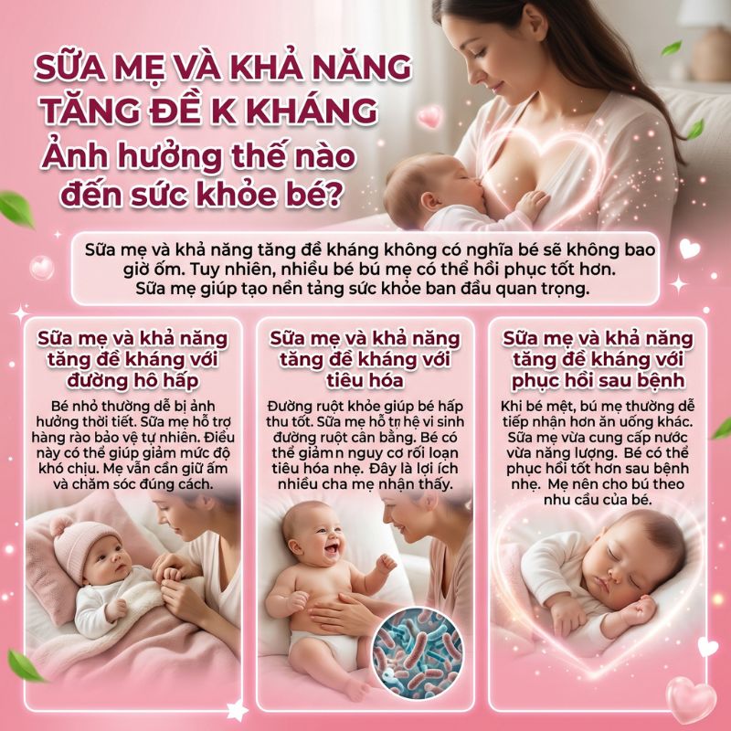 sữa mẹ và khả năng tăng đề kháng tự nhiên